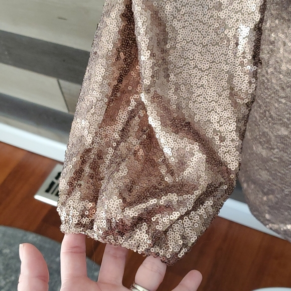 Graceful Simplicity Gold Sequin Dress - Picture 6 of 7